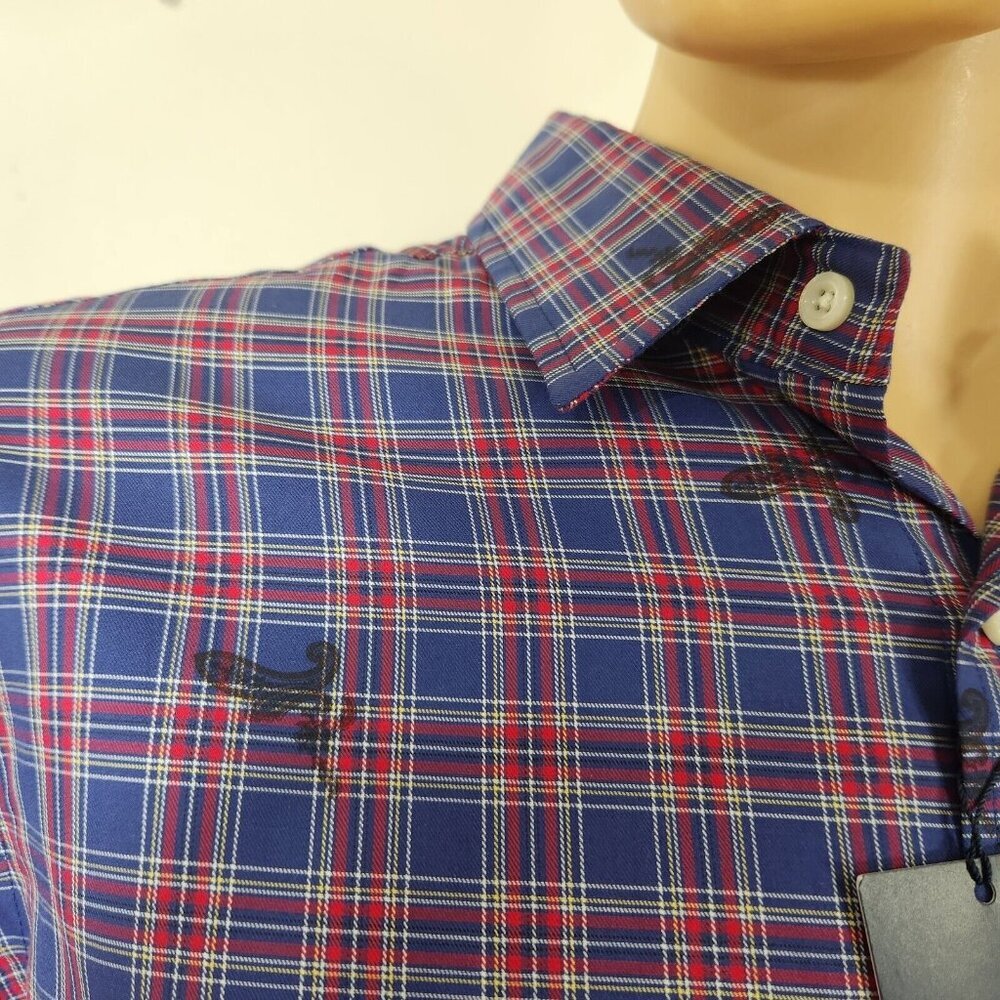 Cremieux Mens Size L Shirt Cotton Long Sleeve Button-Up blue plaid Casual -28